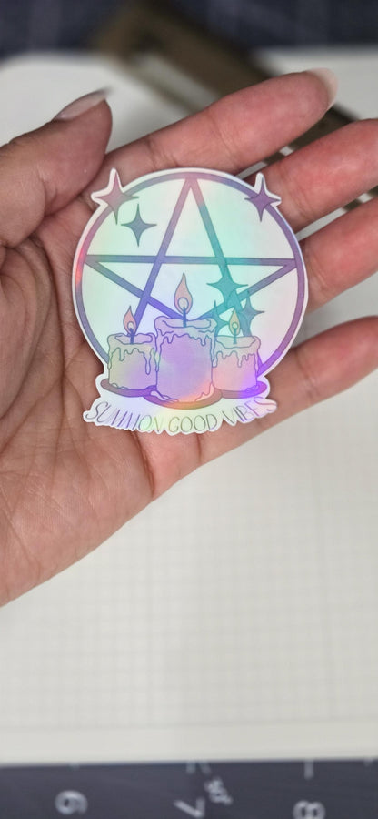 Summon Good Vibes Witchy Holographic Die Cut Bujo Journal Planner deco Sticker Sheet