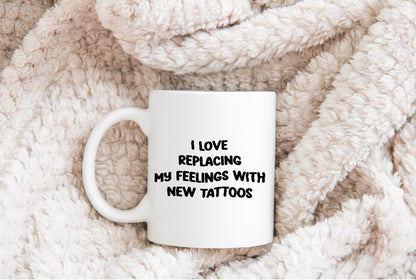 Replacing Feelings with Tattoos Funny Sublimation DTF PNG Digital Download