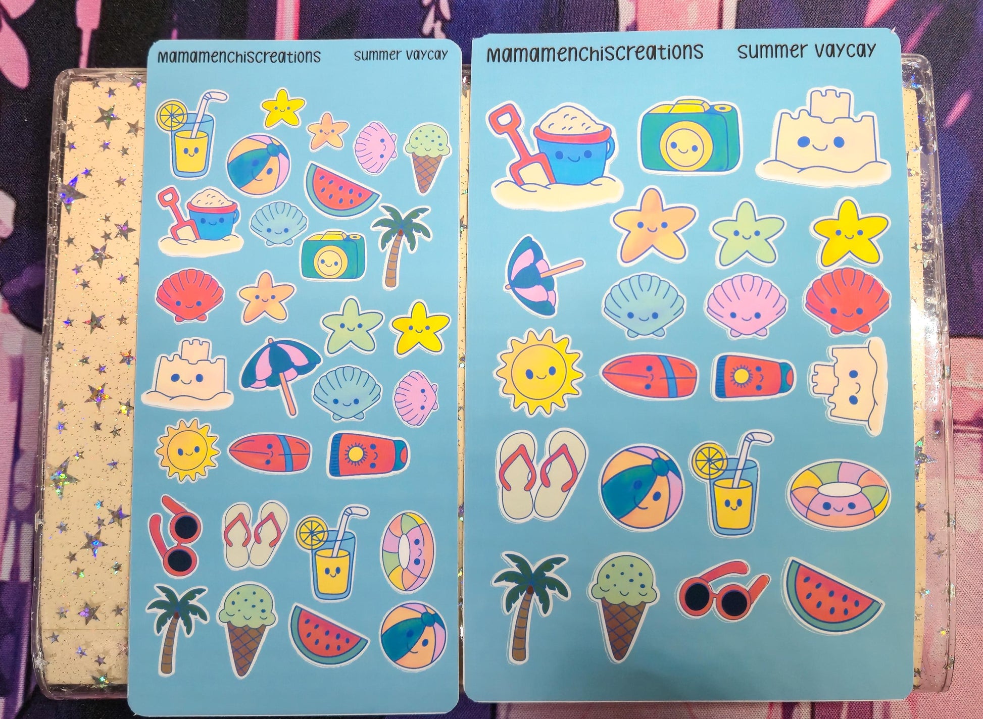 Summer Vacation Vibes Matte Bujo Journal Planner deco Sticker Sheet