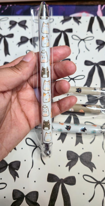 Neutral Kitties Refillable Retractable Gel Pen