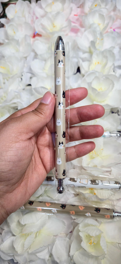 Neutral Kitties Refillable Retractable Gel Pen