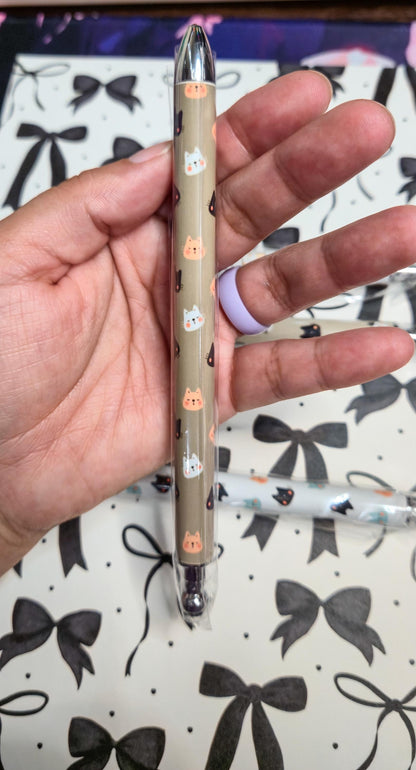 Neutral Kitties Refillable Retractable Gel Pen