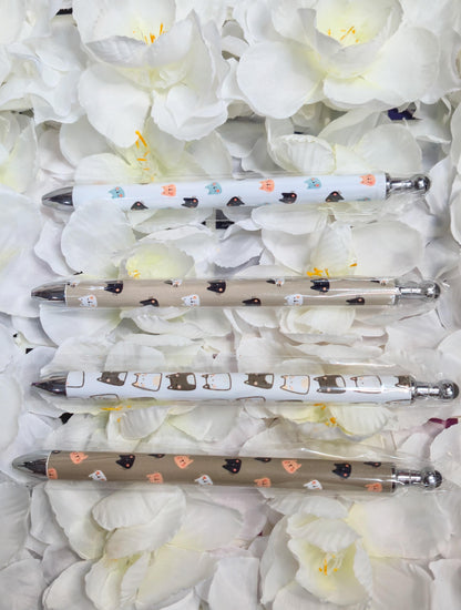 Neutral Kitties Refillable Retractable Gel Pen