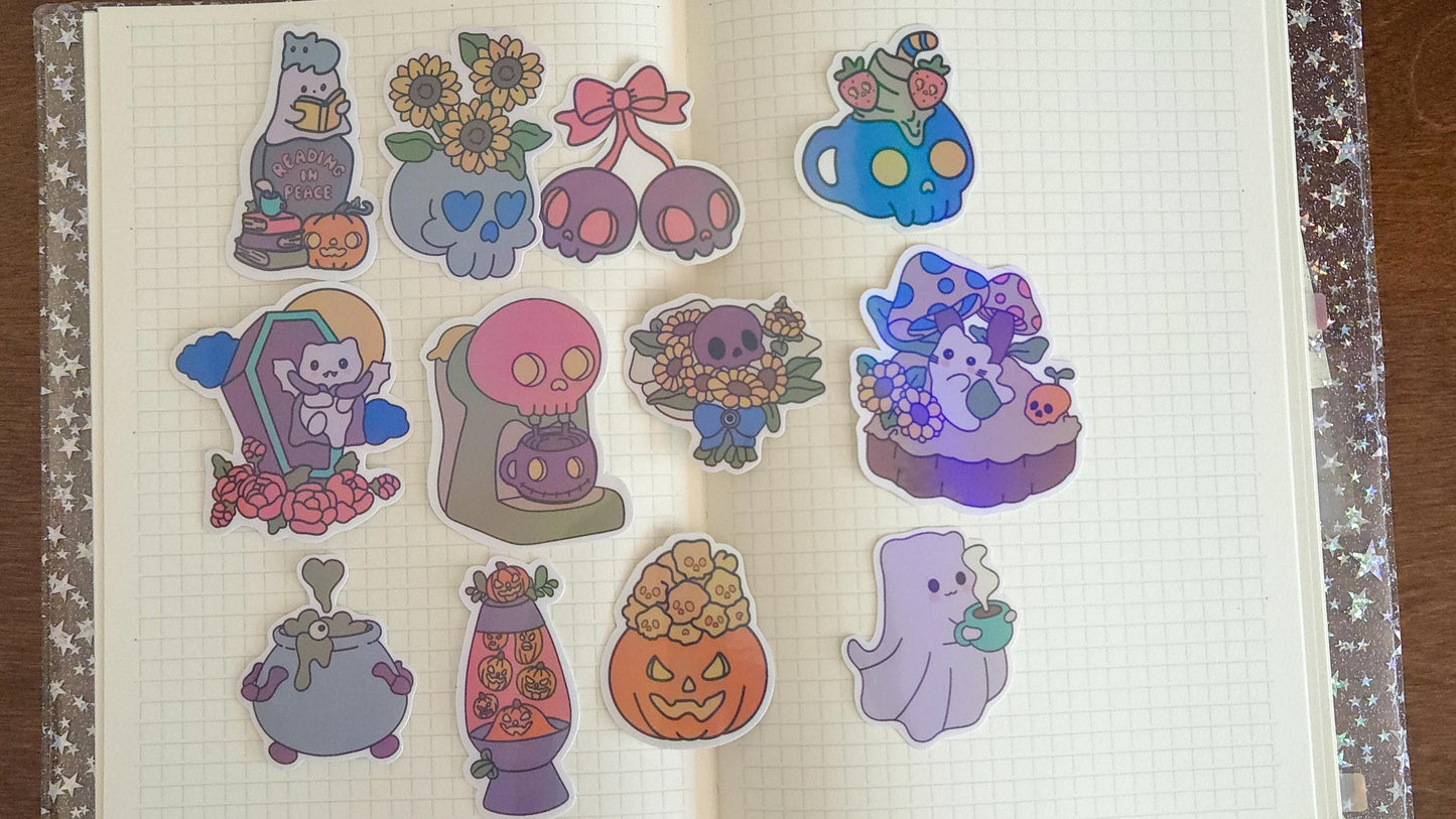 Haunted Harvest Holographic Sticker Flakes Set Bujo Planner Laptop Sticker