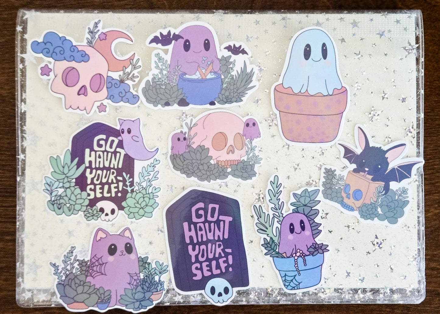 Ghostly Fall Holographic Sticker Flakes Set Bujo Planner Laptop Sticker
