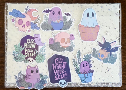 Ghostly Fall Holographic Sticker Flakes Set Bujo Planner Laptop Sticker