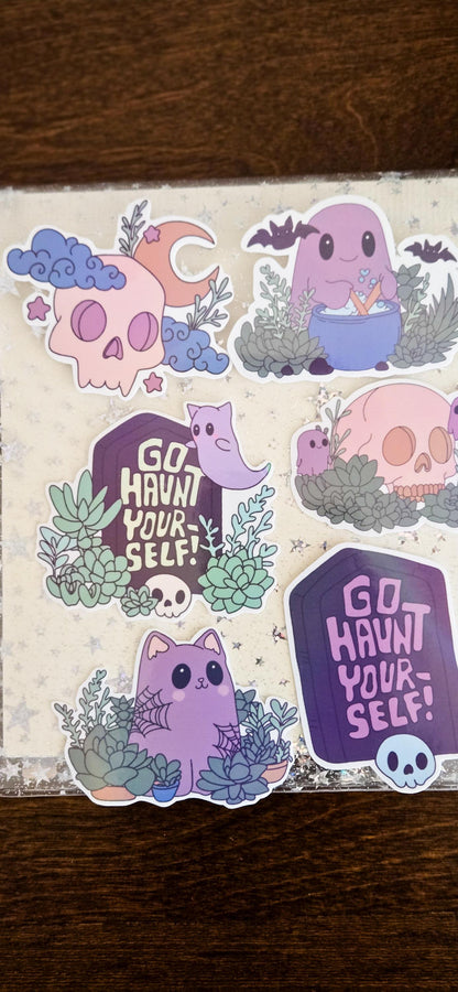 Ghostly Fall Holographic Sticker Flakes Set Bujo Planner Laptop Sticker