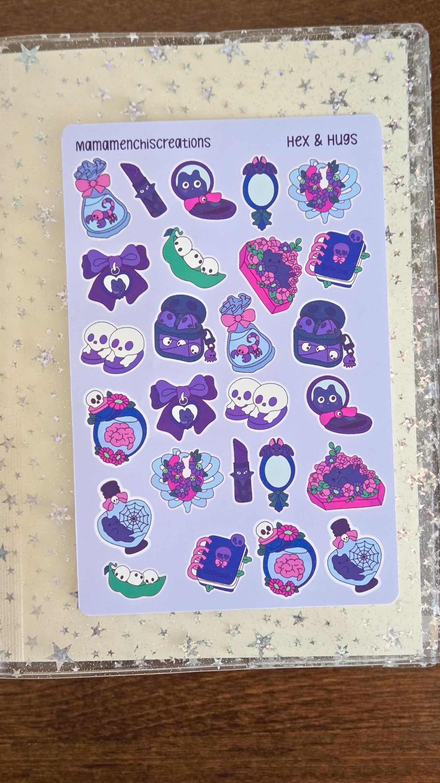 Hexes & Hugs Matte Bujo Journal Planner deco Sticker Sheet
