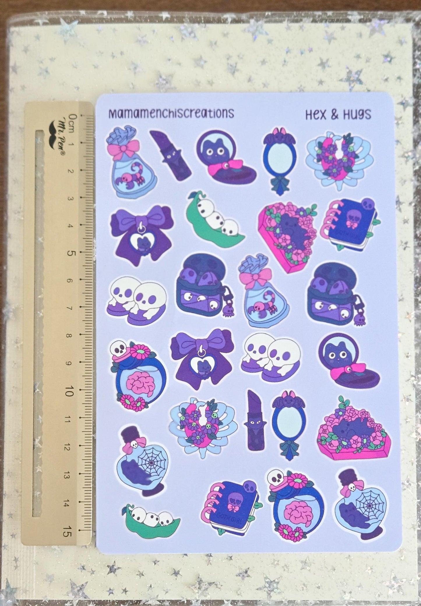 Hexes & Hugs Matte Bujo Journal Planner deco Sticker Sheet