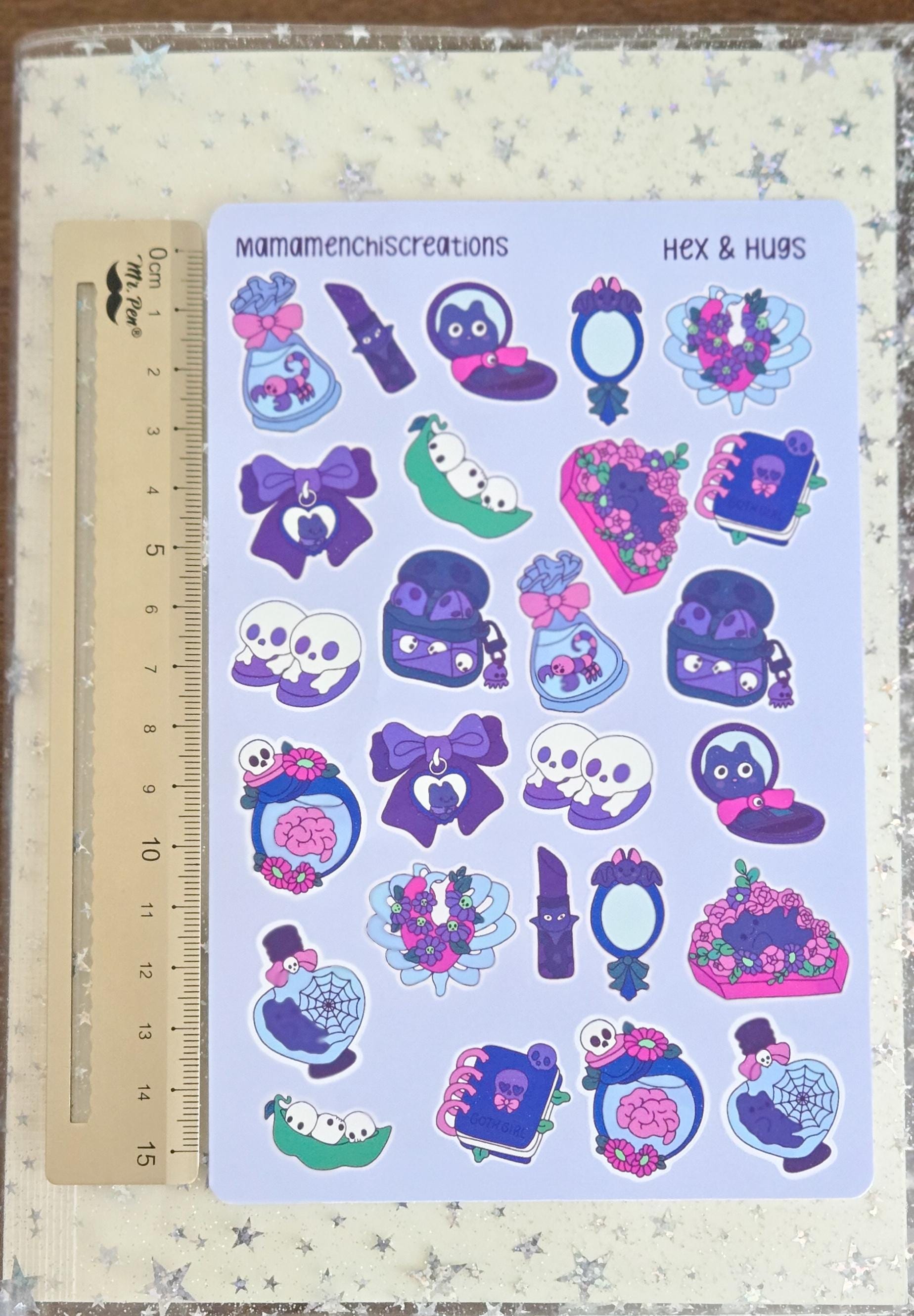 Hexes & Hugs Matte Bujo Journal Planner deco Sticker Sheet