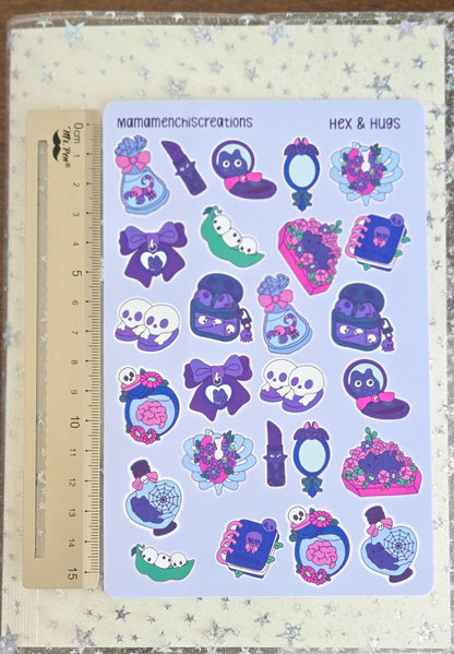Hexes & Hugs Matte Bujo Journal Planner deco Sticker Sheet