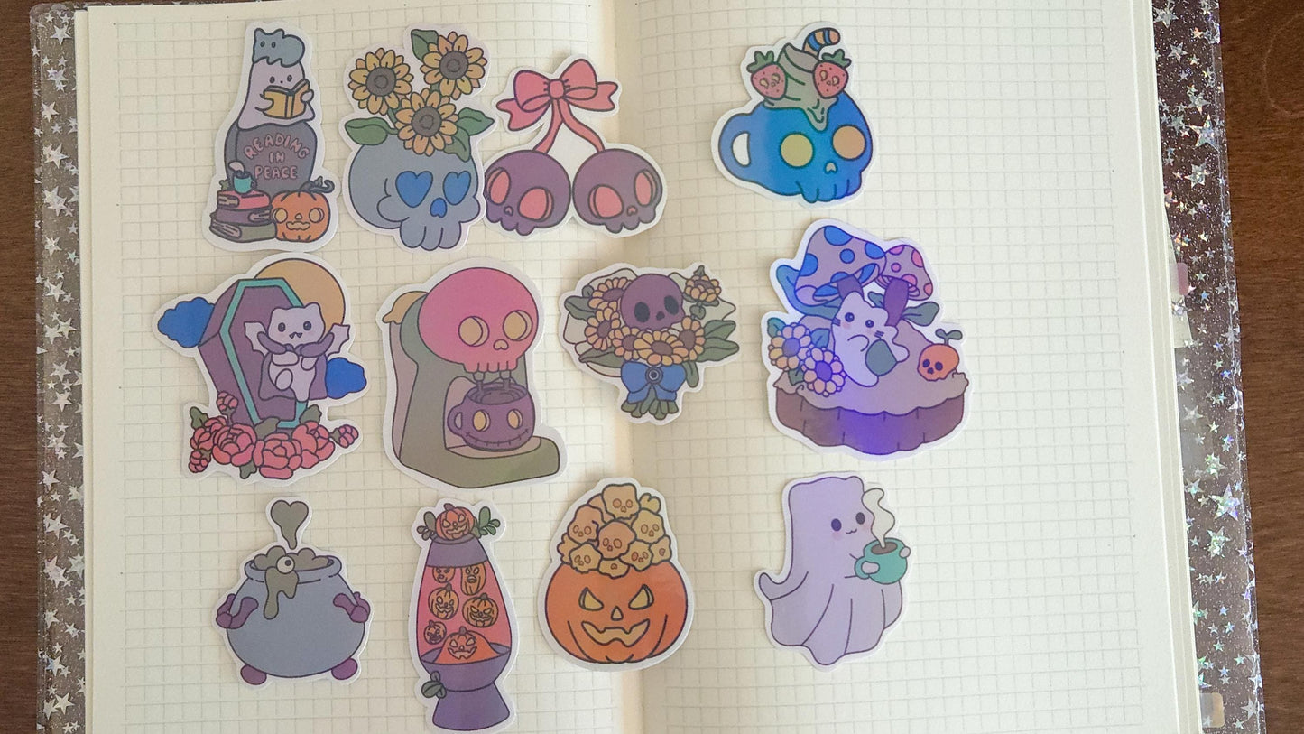 Haunted Harvest Holographic Sticker Flakes Set Bujo Planner Laptop Sticker