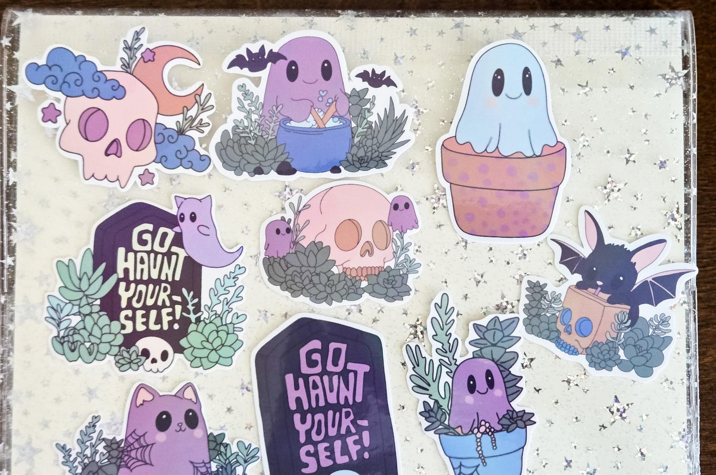 Ghostly Fall Holographic Sticker Flakes Set Bujo Planner Laptop Sticker