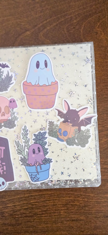 Ghostly Fall Holographic Sticker Flakes Set Bujo Planner Laptop Sticker