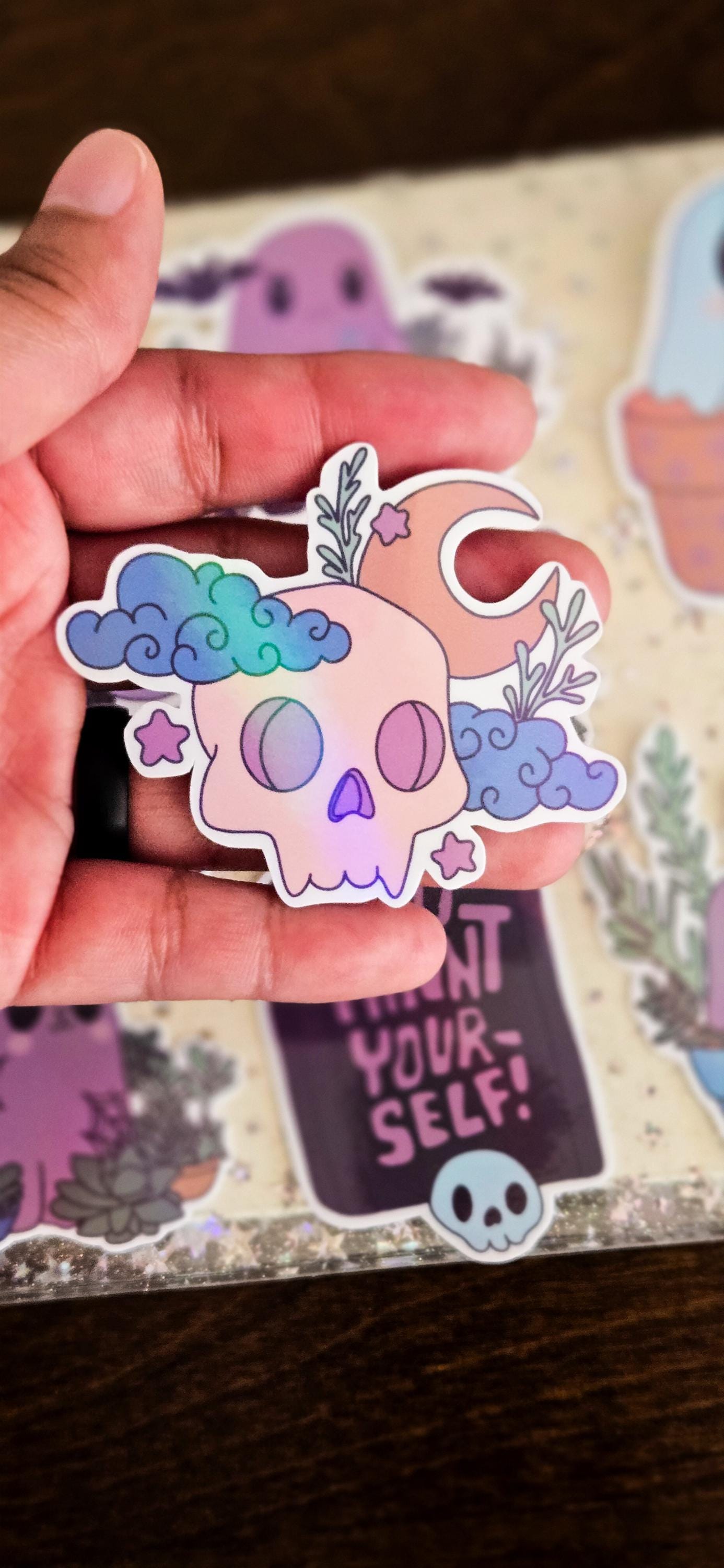 Ghostly Fall Holographic Sticker Flakes Set Bujo Planner Laptop Sticker