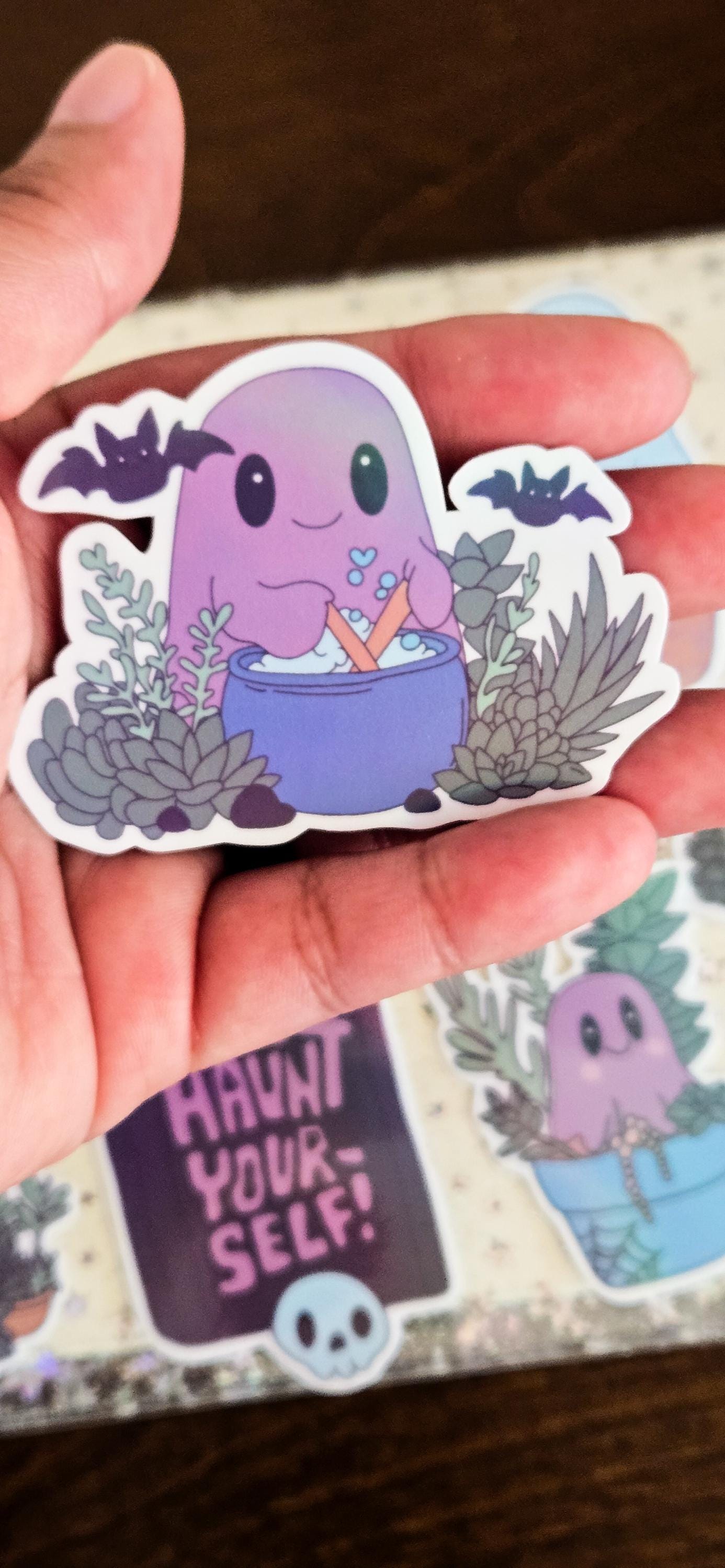 Ghostly Fall Holographic Sticker Flakes Set Bujo Planner Laptop Sticker