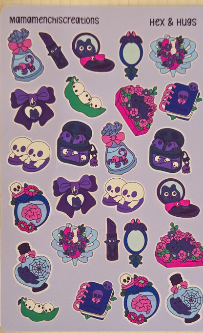 Hexes & Hugs Matte Bujo Journal Planner deco Sticker Sheet