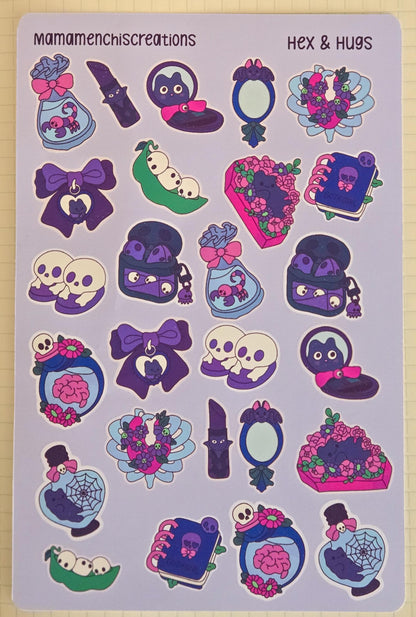 Hexes & Hugs Matte Bujo Journal Planner deco Sticker Sheet