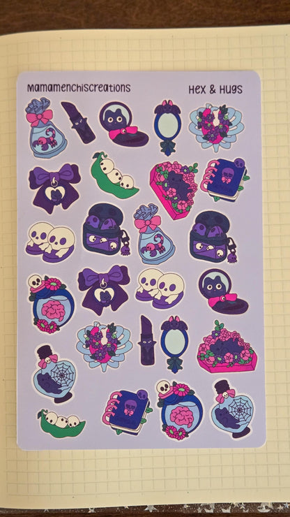 Hexes & Hugs Matte Bujo Journal Planner deco Sticker Sheet