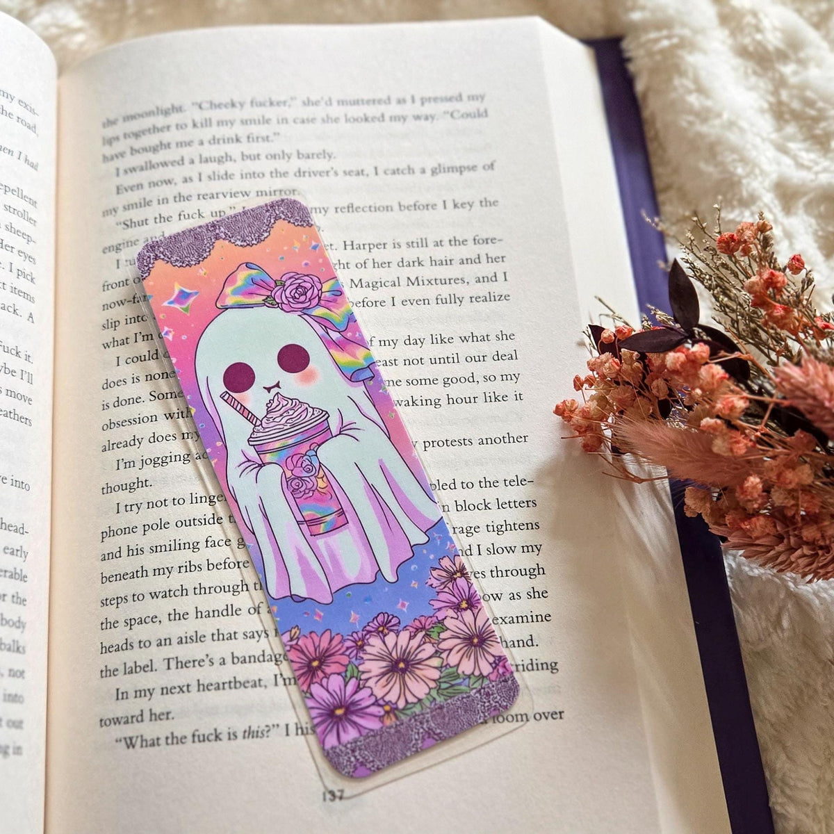 Pastel Ghost Babes Handmade Laminated Bookmark