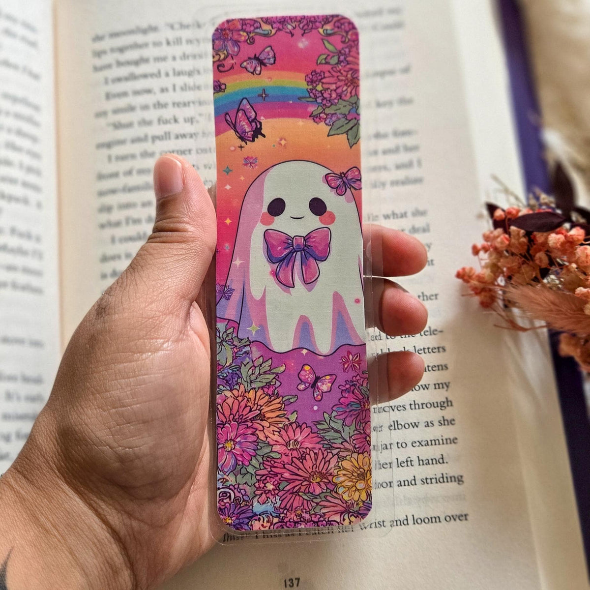 Pastel Ghost Babes Handmade Laminated Bookmark