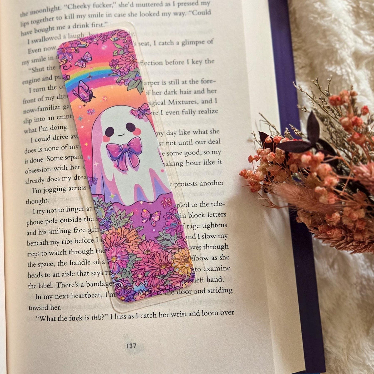 Pastel Ghost Babes Handmade Laminated Bookmark
