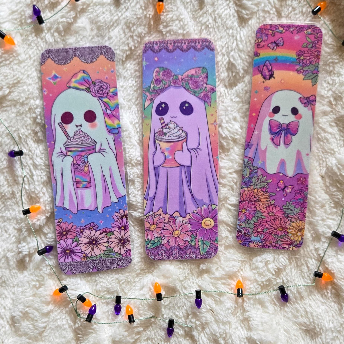Pastel Ghost Babes Handmade Laminated Bookmark