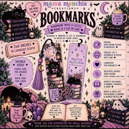Pastel Ghost Babes Handmade Laminated Bookmark
