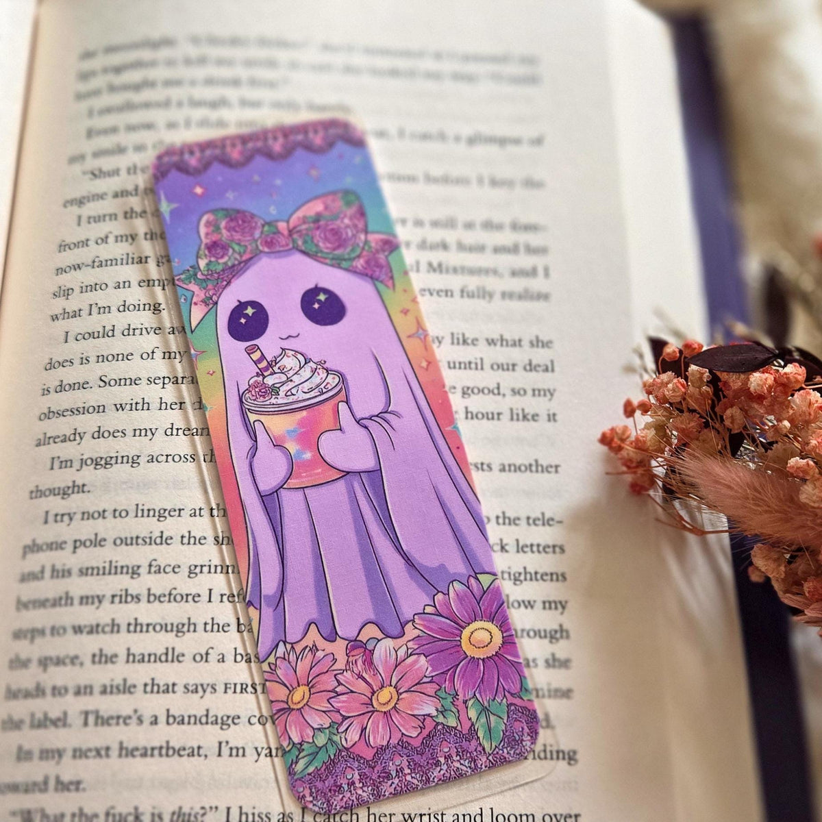 Pastel Ghost Babes Handmade Laminated Bookmark