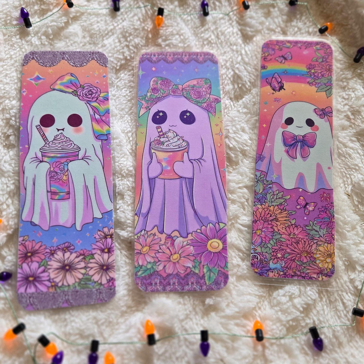 Pastel Ghost Babes Handmade Laminated Bookmark