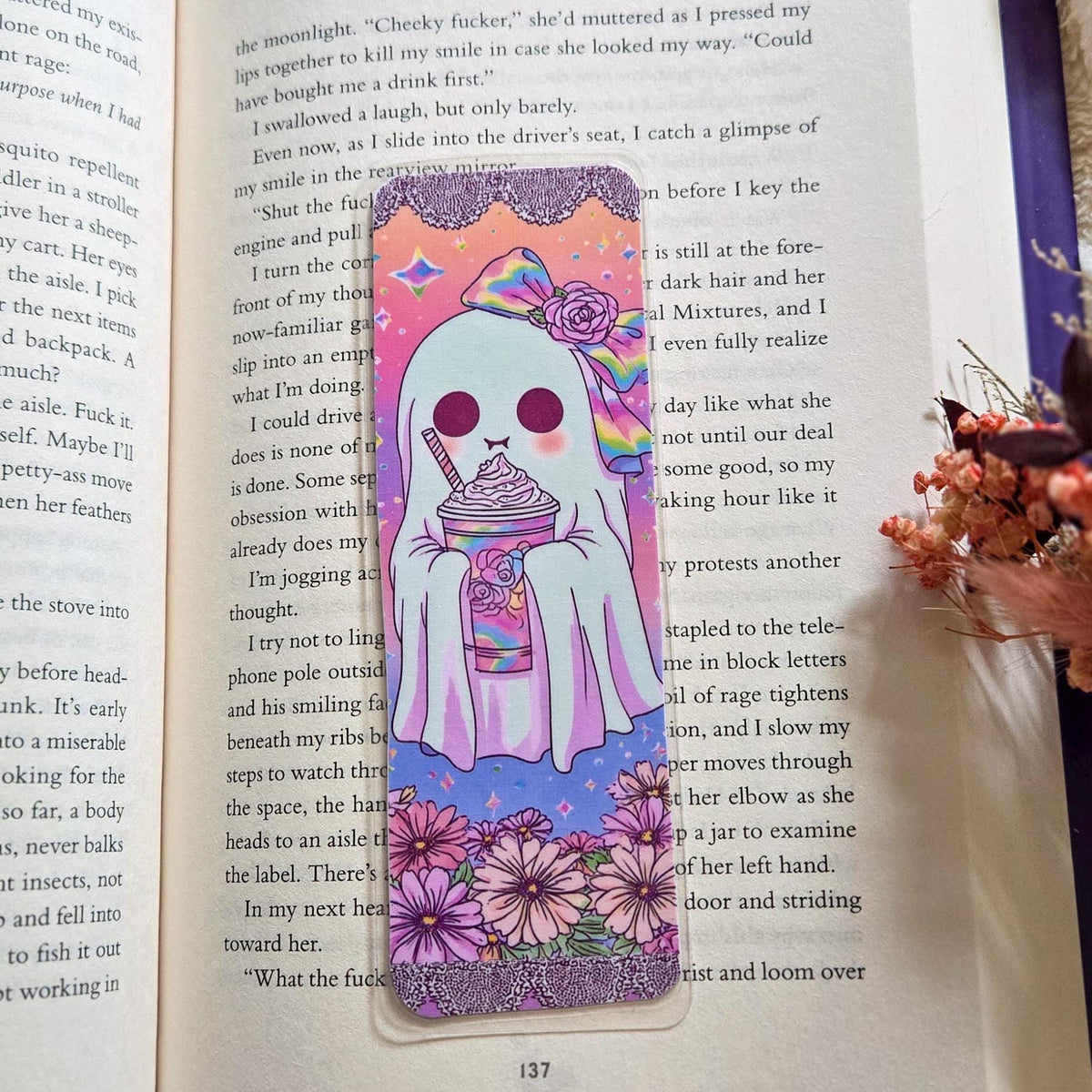 Pastel Ghost Babes Handmade Laminated Bookmark