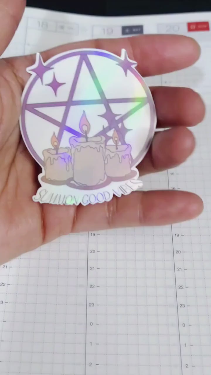 Summon Good Vibes Witchy Holographic Die Cut Bujo Journal Planner deco Sticker Sheet