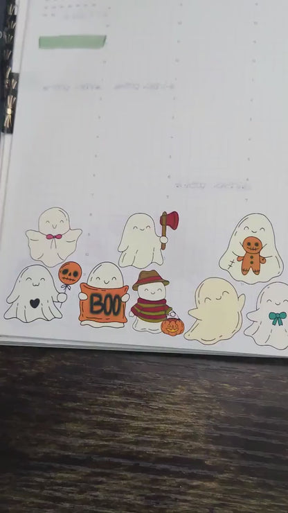 Ghost Matte Sticker Sheet – Bujo Planner Stickers