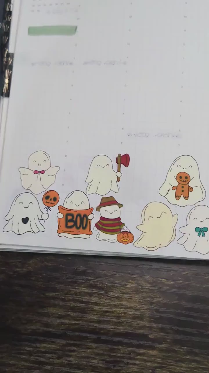 Ghost Matte Sticker Sheet – Bujo Planner Stickers