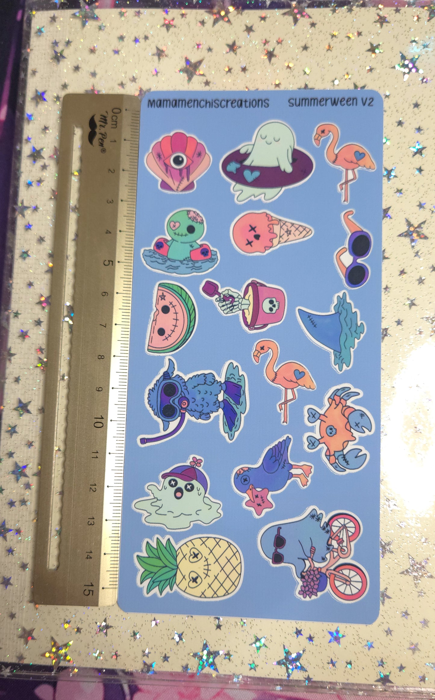 Summerween V2 Creepy Summer Vibes Matte Bujo Journal Planner deco Sticker Sheet